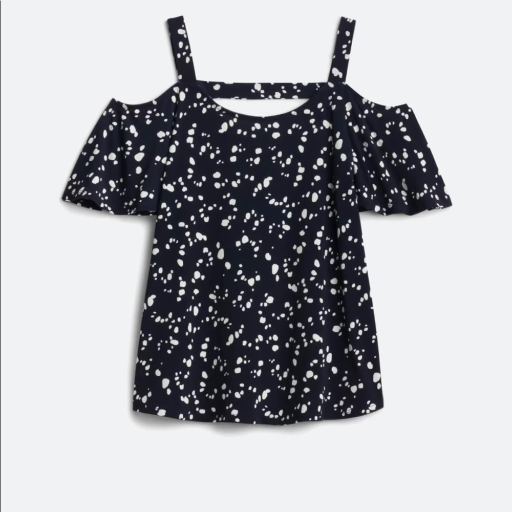 Kaileigh - Ruby Cold Shoulder Open Back Knit Top (Navy Blue)